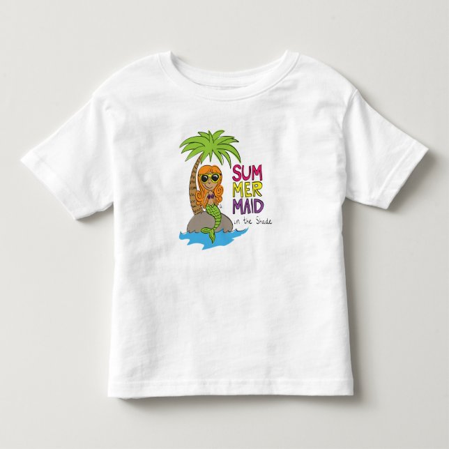 Sommar Siren Söt Barn T-Shirt Vit (Framsida)