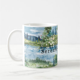 Sommar sjö båt blommor sinnesro kaffemugg