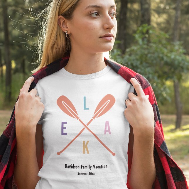 Sommar Sjö Paddles in Pastel Matching Family Mamma T Shirt (Skapare uppladdad)