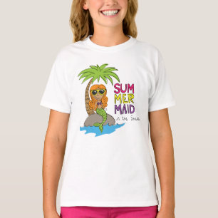 Sommar Sjöjungfru Cute Kids T-Shirt White