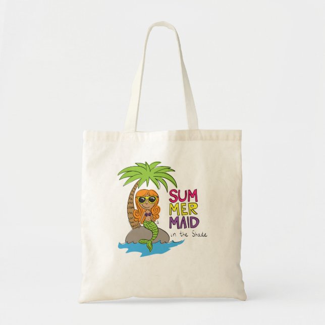 Sommar Sjöjungfru Cute Tote Bag Tygkasse (Framsidan)