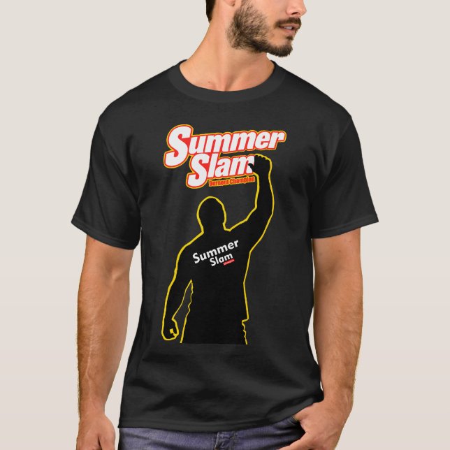 Sommar-Slam Utbränd Mästare Wrestlingstil T Shirt (Framsida)