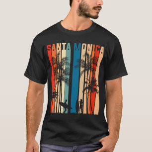 Sommar Sol Beach Kalifornien, USA, Retro Santa Mon T Shirt