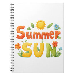 Sommar Sol Illustration Anteckningsbok