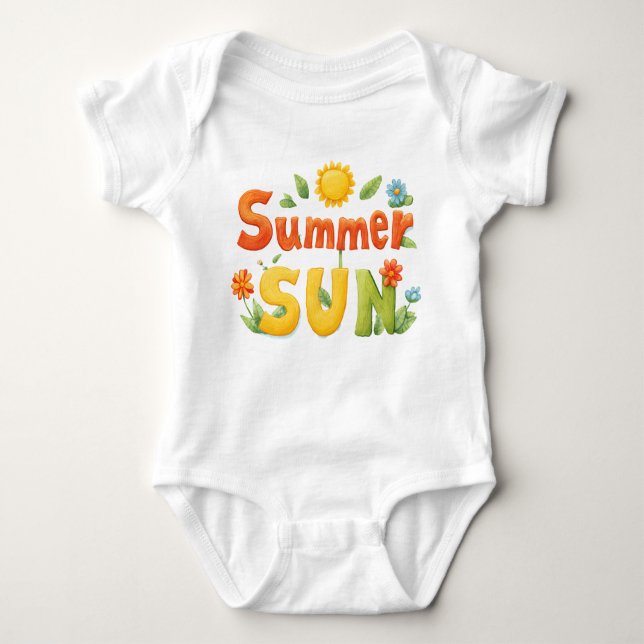 Sommar Sol Illustration T Shirt (Framsida)