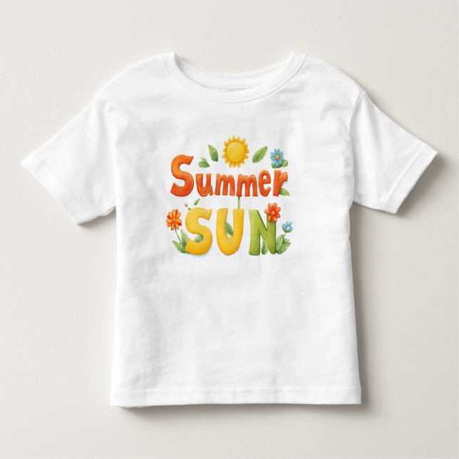 Sommar Sol Illustration T Shirt (Framsida)
