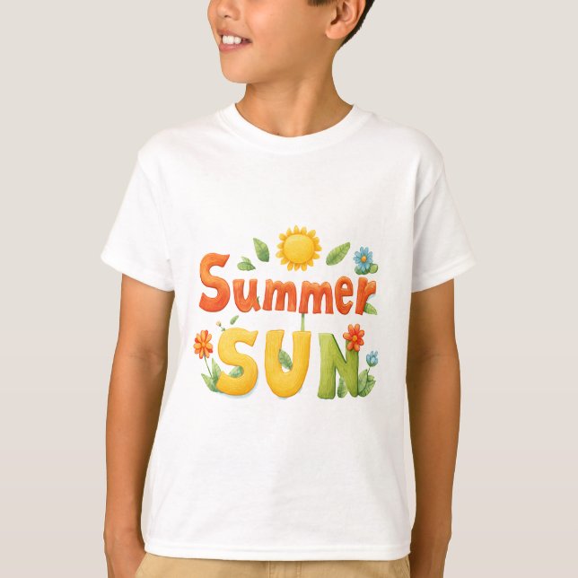 Sommar Sol Illustration T Shirt (Framsida)
