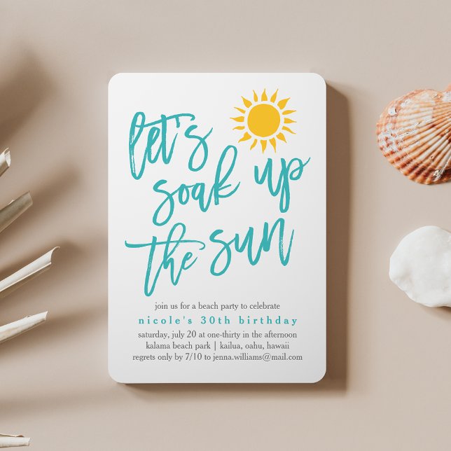 Sommar-Sol-inbjudan till Beach-part Inbjudningar (Skapare uppladdad)