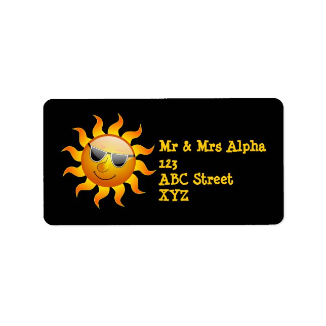 Sommar Sol lustig etikett Adressetikett (Framsidan)