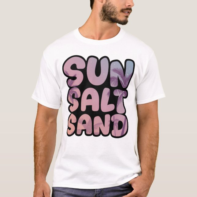 Sommar Sol Salt Sand Strand Resa T Shirt (Framsida)