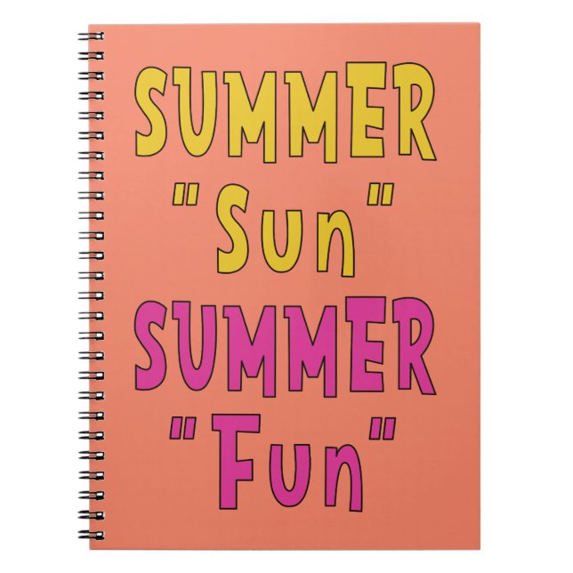 Sommar Sol Sommar Nöje Anteckningsbok (Framsidan)