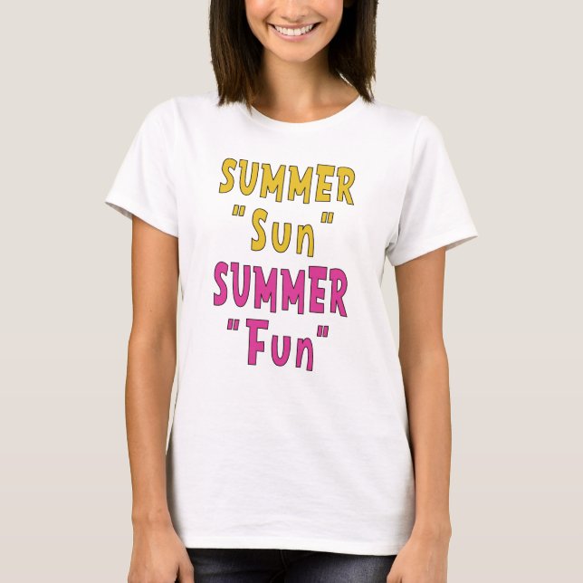 Sommar Sol Sommar Nöje T Shirt (Framsida)