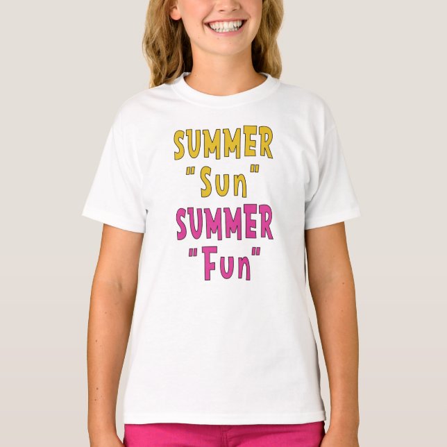 Sommar Sol Sommar Nöje T Shirt (Framsida)