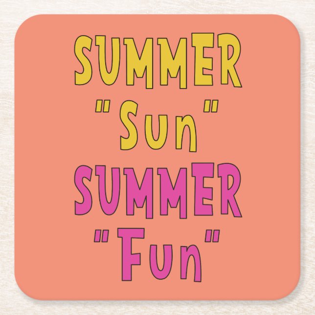 Sommar Sol Sommar Nöje Underlägg Papper Kvadrat (Framsidan)