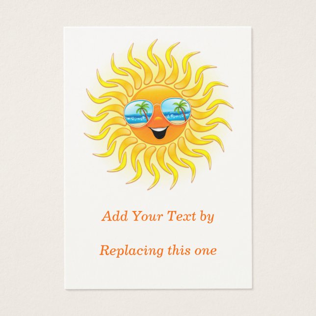 Sommar-Sol-Tecknad med Sunglass-Knubbig 100-pack Visitkort (Framsidan)