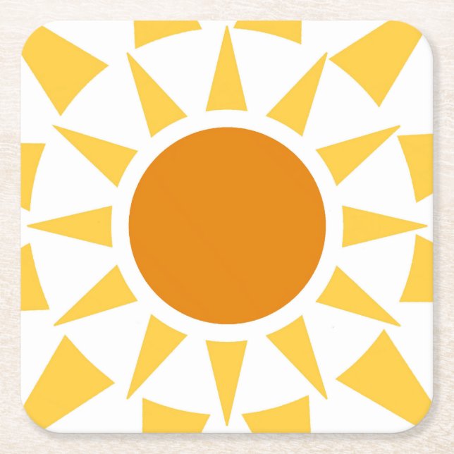 Sommar Sol Underlägg Papper Kvadrat (Framsidan)
