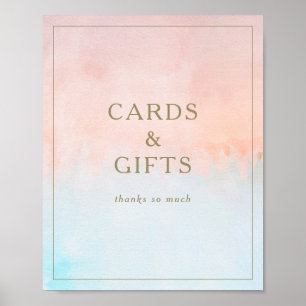 Sommar solnedgång akvarell kort och gåvor skylt