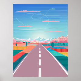 Sommar solnedgång Himmel, Road Trip till Rocky Mou Poster