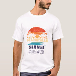 Sommar solnedgång T-shirt – Tropisk De på stranden