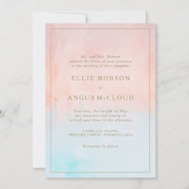 Sommar-solnedgång vattenfärg allt på en Bröllop Inbjudningar