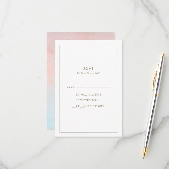 Sommar-solnedgång, vattenfärg, OSA kort (Fram/Back In Situ)