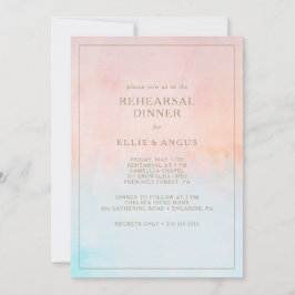 Sommar-solnedgång, vattenfärgsrepetitionsmiddag inbjudningar