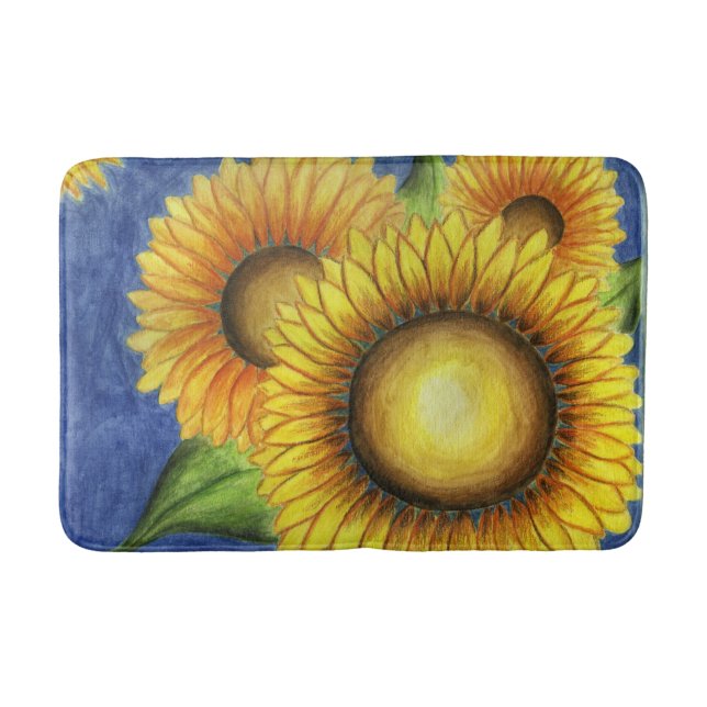 Sommar Solros Bath Bathroom Mat Matta Gift (Framsidan)