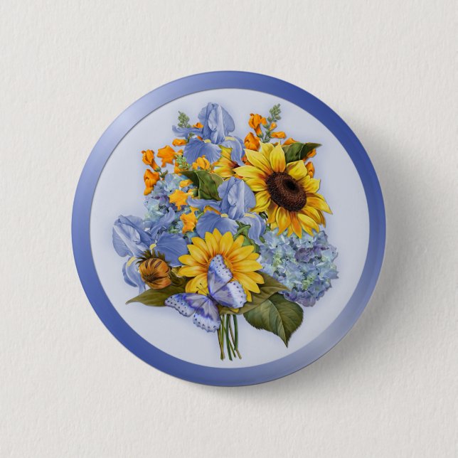 Sommar Solros Bouquet Knapp (Framsida)