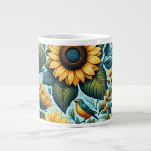 Sommar/solros/fågel Jumbo Mugg