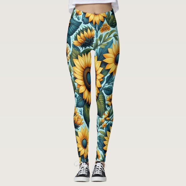 Sommar/solros/ Leggings (Framsida)