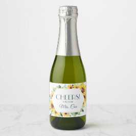 Sommar Solros Mini Champagne-etikett