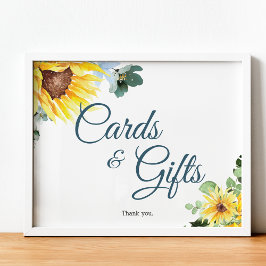 Sommar Solros Tabletop-tecken Poster