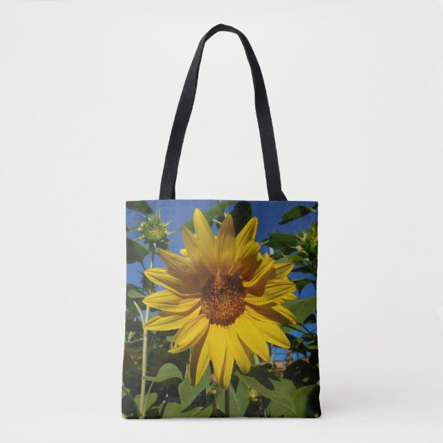 Sommar Solrosblomma Tote Bag Tygkasse (Framsida)