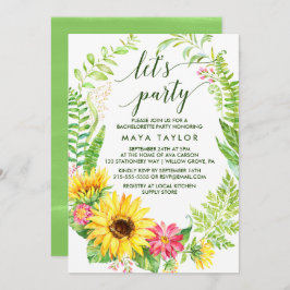 Sommar Solroskrans Låt oss festa Inbjudningar