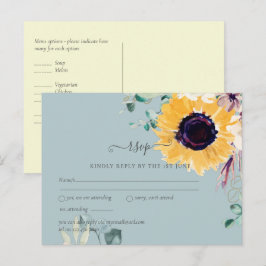 Sommar Solrosor Eukalyptus Grönska Bröllop Vykort