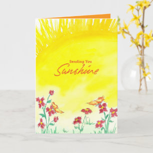 Sommar Solsken Fjärilar Röda Vildblommor Kort