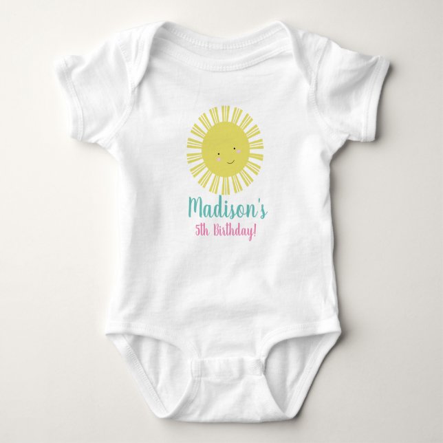Sommar Solsken Födelsedagsfest T Shirt (Framsida)