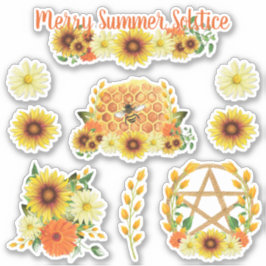 Sommar Solstice Solrohoney Bee Pagan Kids Klistermärken