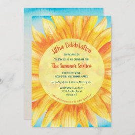 Sommar Solstice Solros Sol Wiccan Litha Party Inbjudningar