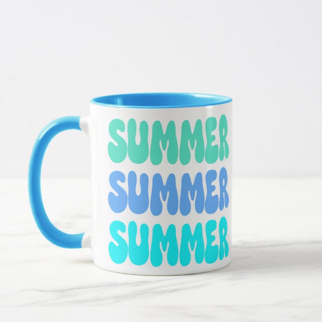 Sommar sommar Retro Blue Mugg (Vänster)