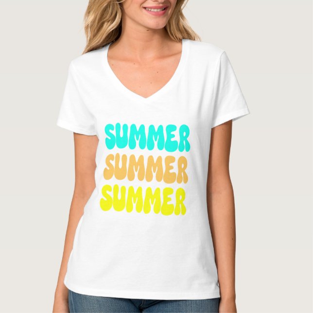 Sommar sommar Retro T Shirt (Framsida)