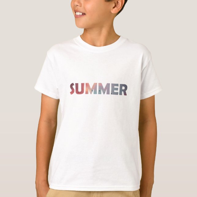 Sommar-sommarsolnedgång i Sol Beach T Shirt (Framsida)