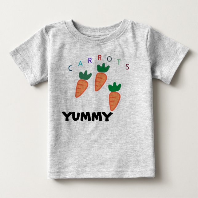 Sommar söta morötter godis baby grå t shirt (Framsida)