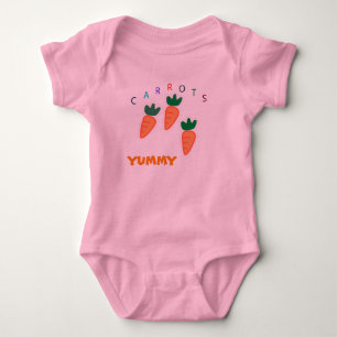 Sommar Söta Morötter Godis Baby Rosa T Shirt