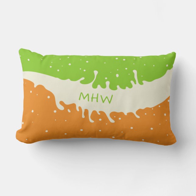 Sommar Stänk anpassningsbar monogram dekorativ kud Lumbarkudde (Framsida)