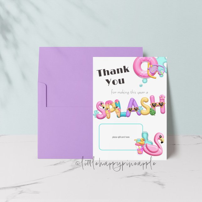 Sommar-Stänk-läraren Tack Gift Card Holder Inbjudningar (Skapare uppladdad)