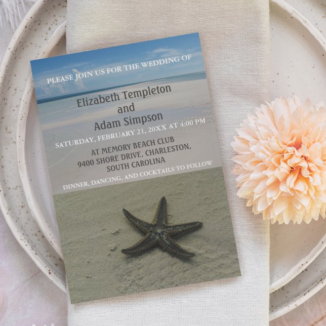 Sommar Starfish Beach Destination Wedding Inbjudningar (Skapare uppladdad)