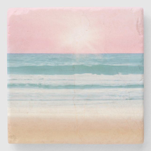 Sommar Strand Design Sten Coasters Stenunderlägg (Framsidan)