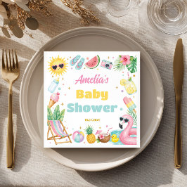 Sommar strand flicka baby shower fest servetter