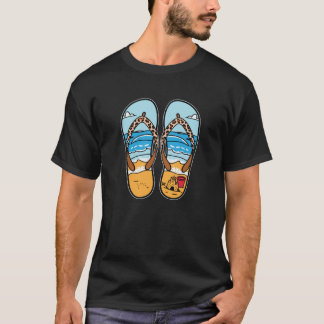Sommar Strand Flip Flops Design Hav Sandslott Va T Shirt